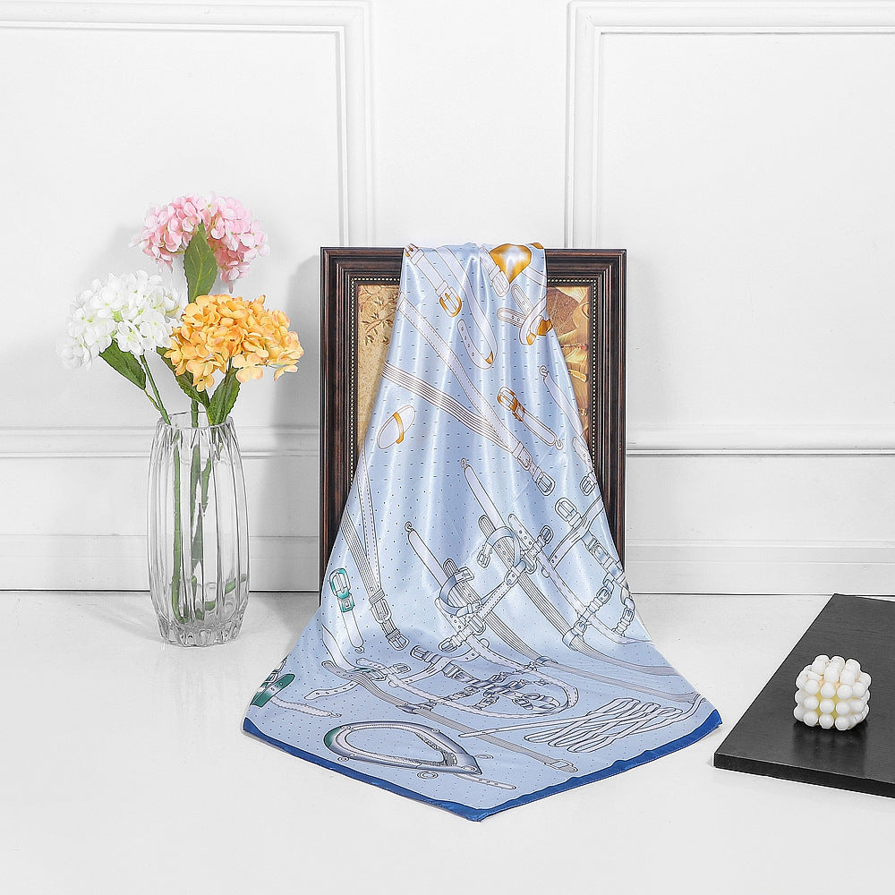 Spring New Arrival Belt Chain – Women's Versatile Large Square Scarf, Silk Scarf, Headwrap, and Shawl