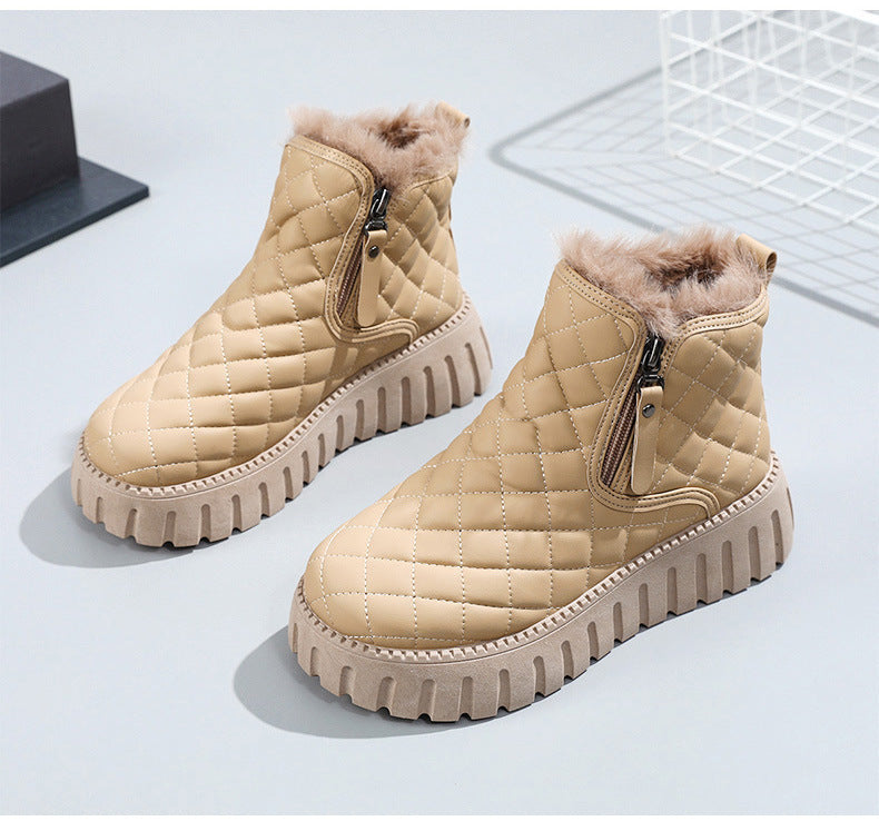 2025 New Arrival Women's Winter Snow Boots – Fleece-lined & Thickened Outdoor Short Boots, Fashionable & Versatile Warm Cotton Shoes